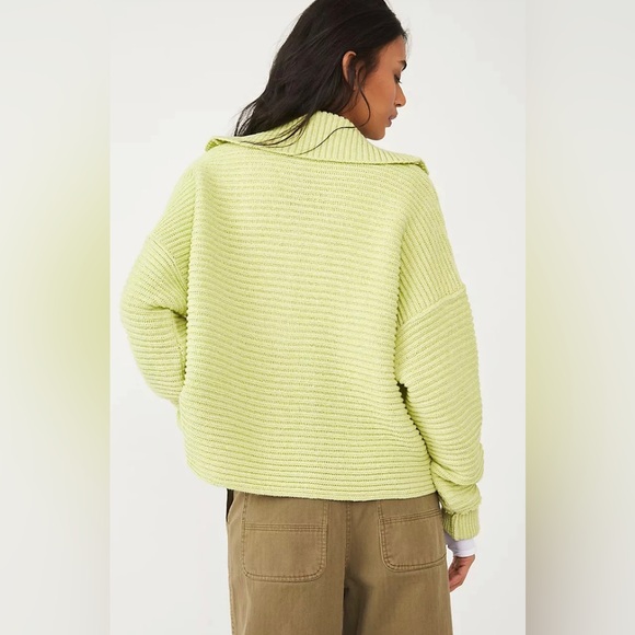 Free People Margie Pullover in color Acid Lime size XL - Picture 2 of 5